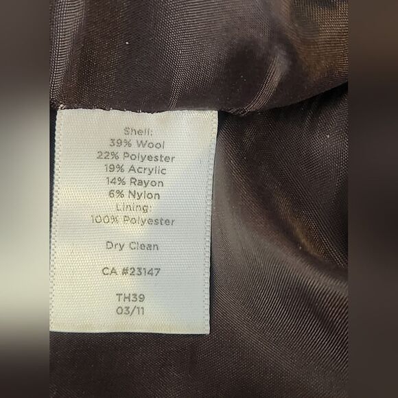 Talbots  2P Brown Tweed WOOLBlend Pencil Straight Lined Zipper Women Skirt - Picture 4 of 8